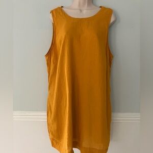 J Crew linen button back shift dress Lagenlook coastal chic minimalist XL